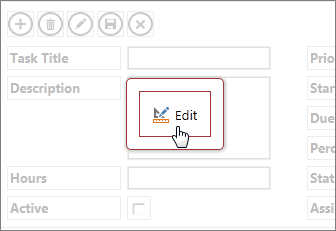 The Edit button on a view in an Access app.