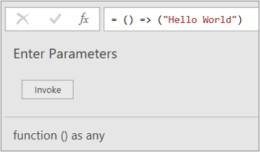 Invoking the HelloWorld custom function