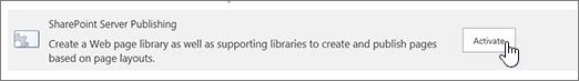 Enable sharepoint publishing option under Site collection features