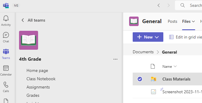class materials