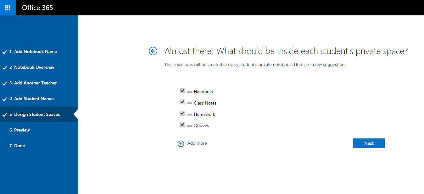 create sections