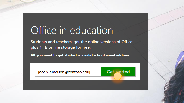 Screenshot of the Getting Started signin page.