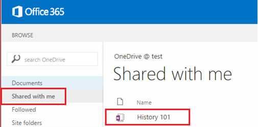 Screenshot of the Shared with me screen.