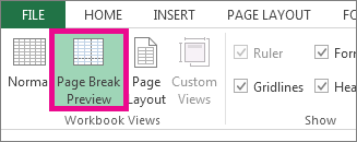 Click Page Break Preview on the View tab