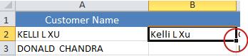 Small black square for filling down the formula