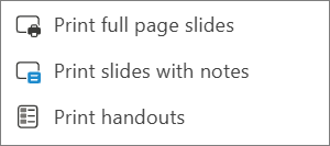 Print choices menu.