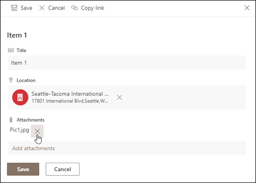 Delete attachment