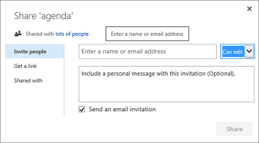 Share dialog