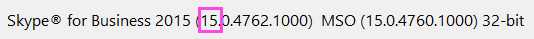 About screen with version number highlighted