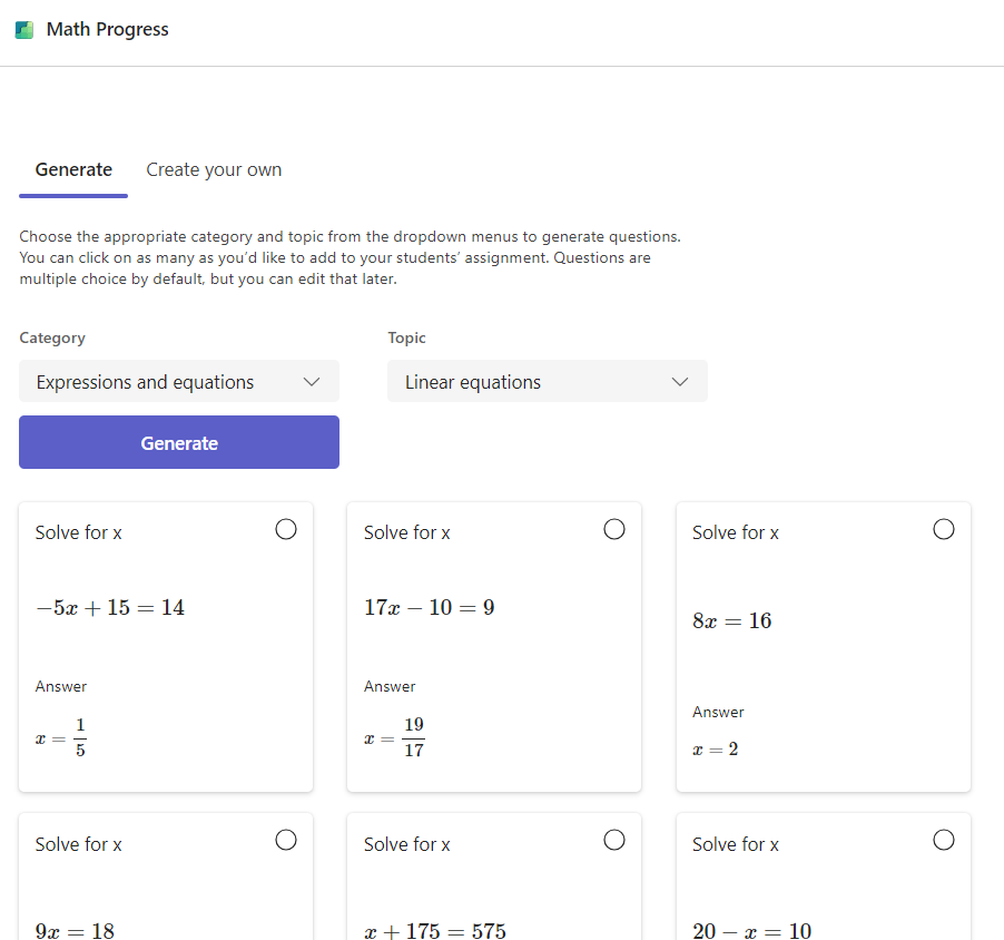 math progress